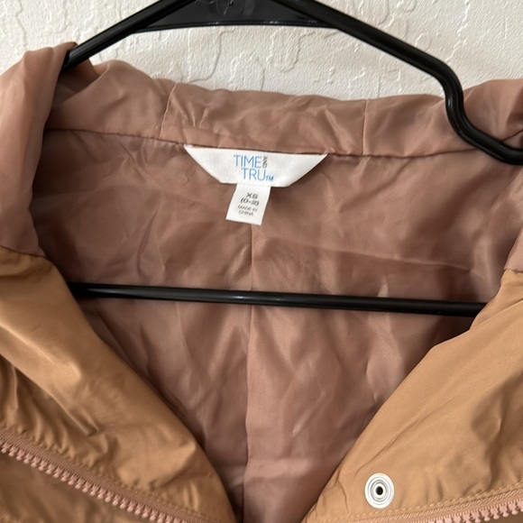 Time and Tru Tan Camel Brown Anorak Lightweight Jacket Hooded XS - Picture 3 of 6
